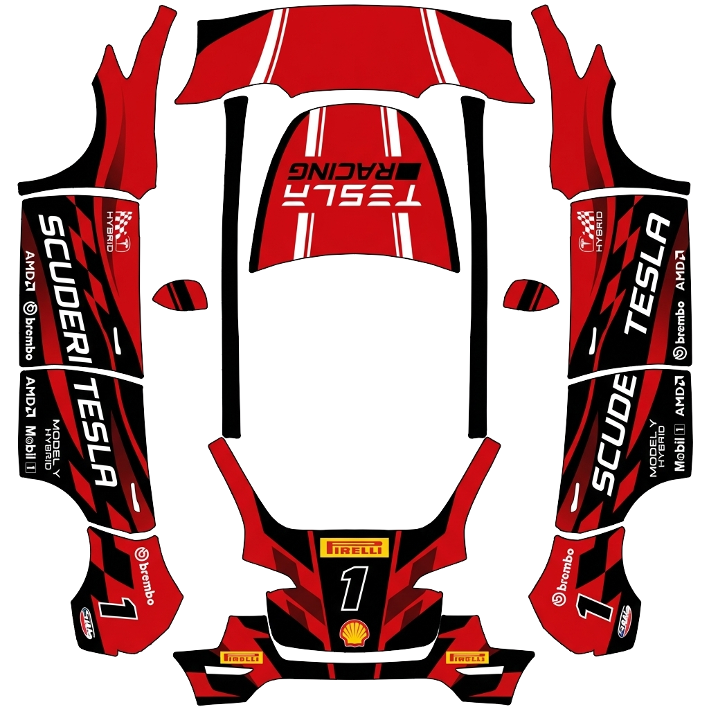Diseño de vinilo para Model Y - flat wrap PNG for Model Y Paint Shop