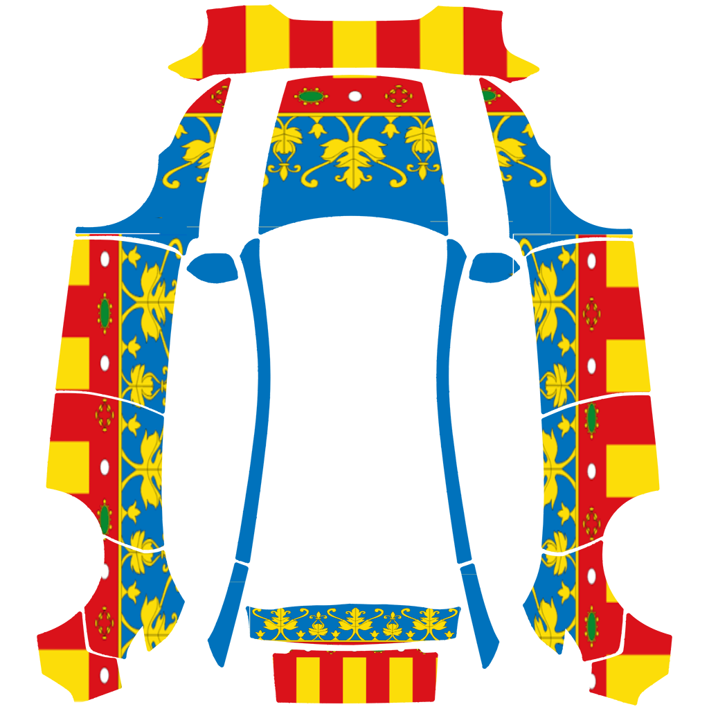 Valencia Senyera - flat wrap PNG for Model Y (2025+ Premium) Paint Shop
