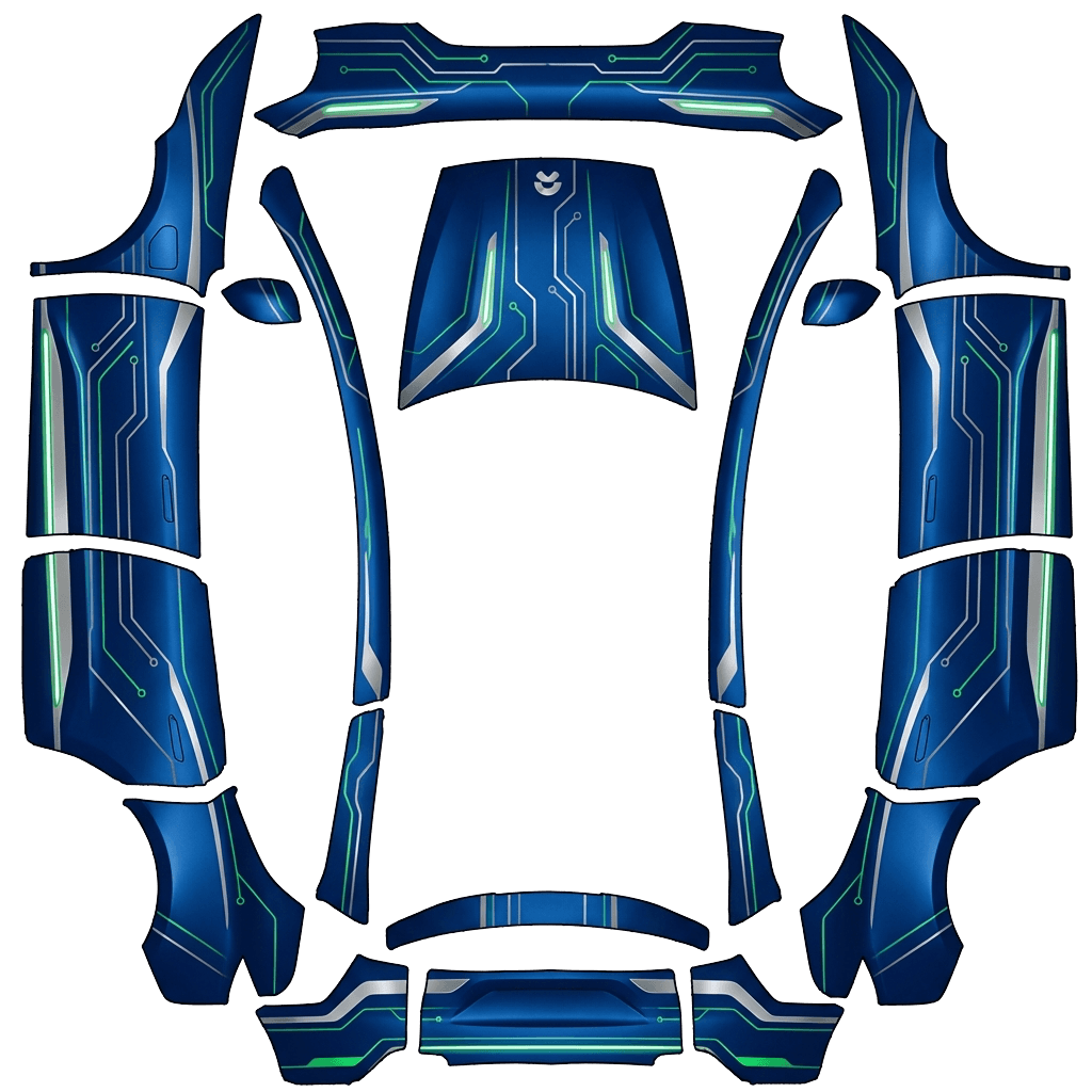 Model Y-folieringsdesign - flat wrap PNG for Model Y L Paint Shop