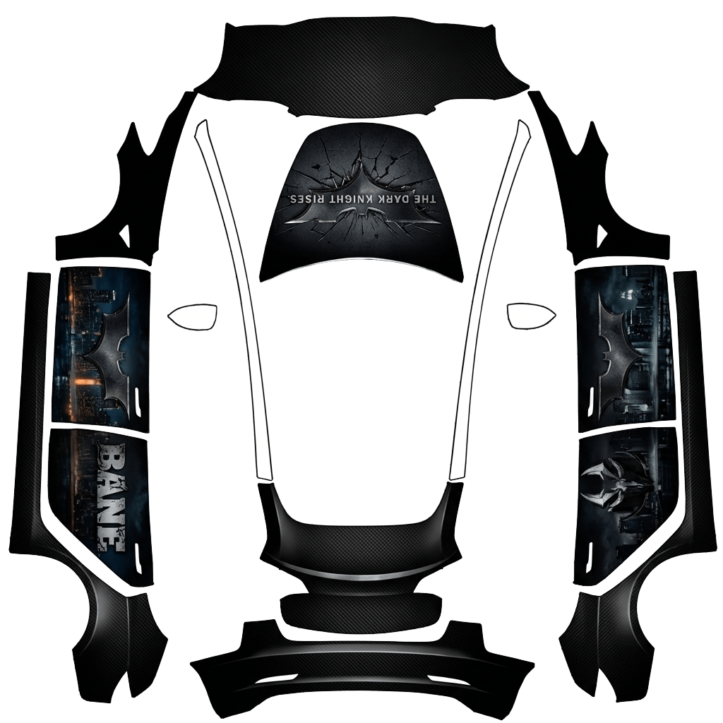 Model 3-folieringsdesign - flat wrap PNG for Model 3 Paint Shop