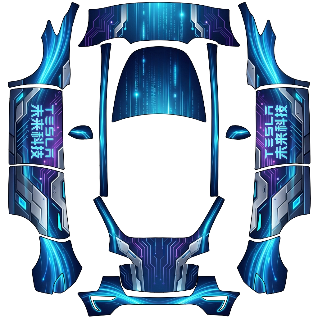 Model Y Wrap Design - flat wrap PNG for Model Y Paint Shop