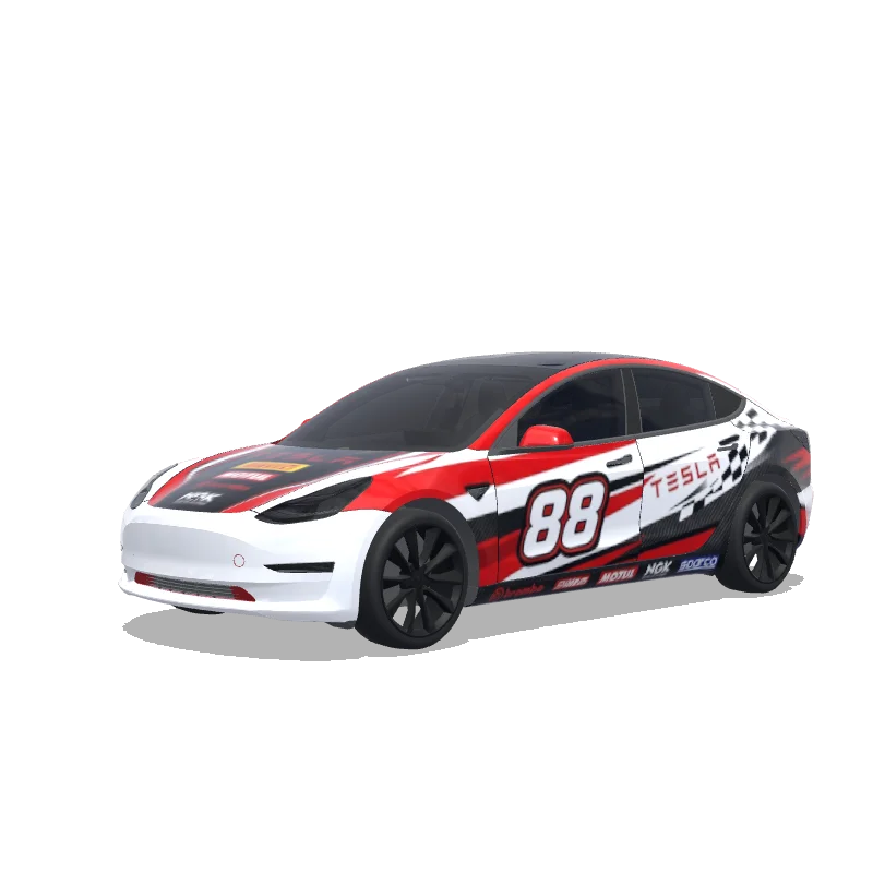 Racing Model 3 wrap, 3D Paint Shop preview