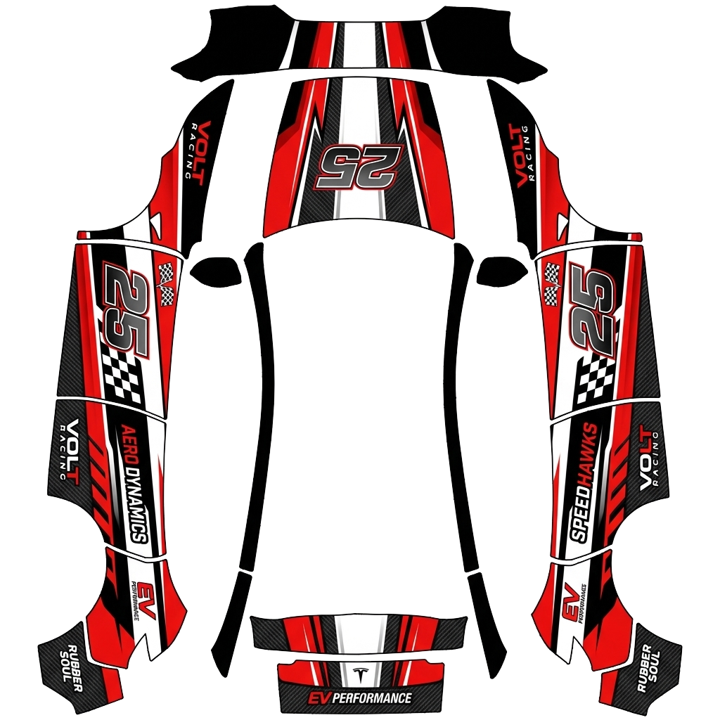 Model Y Wrap Design - flat wrap PNG for Model Y (2025+ Premium) Paint Shop