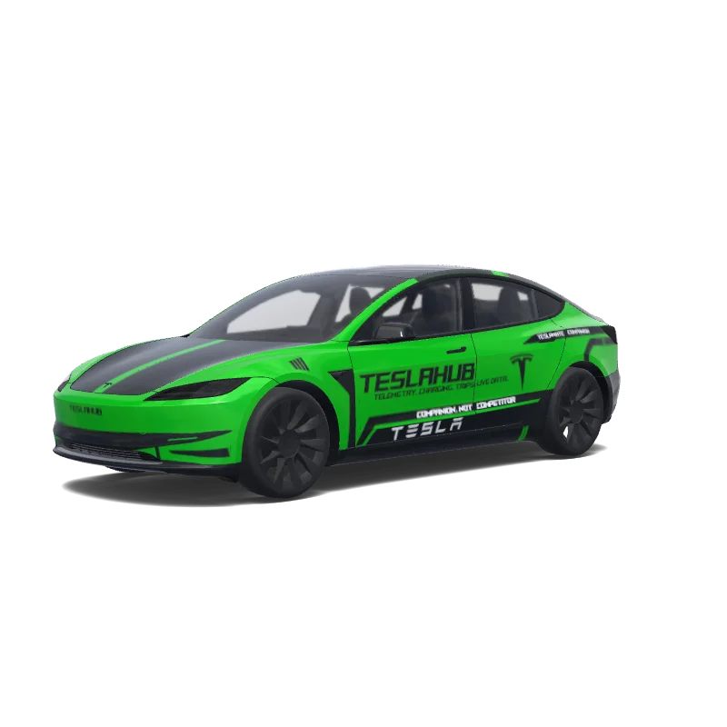 TeslaHub wrap for Model 3 Highland Propulsion.  Performance-inspired - Tesla Model 3 (2024+ Standard/Premium) wrap