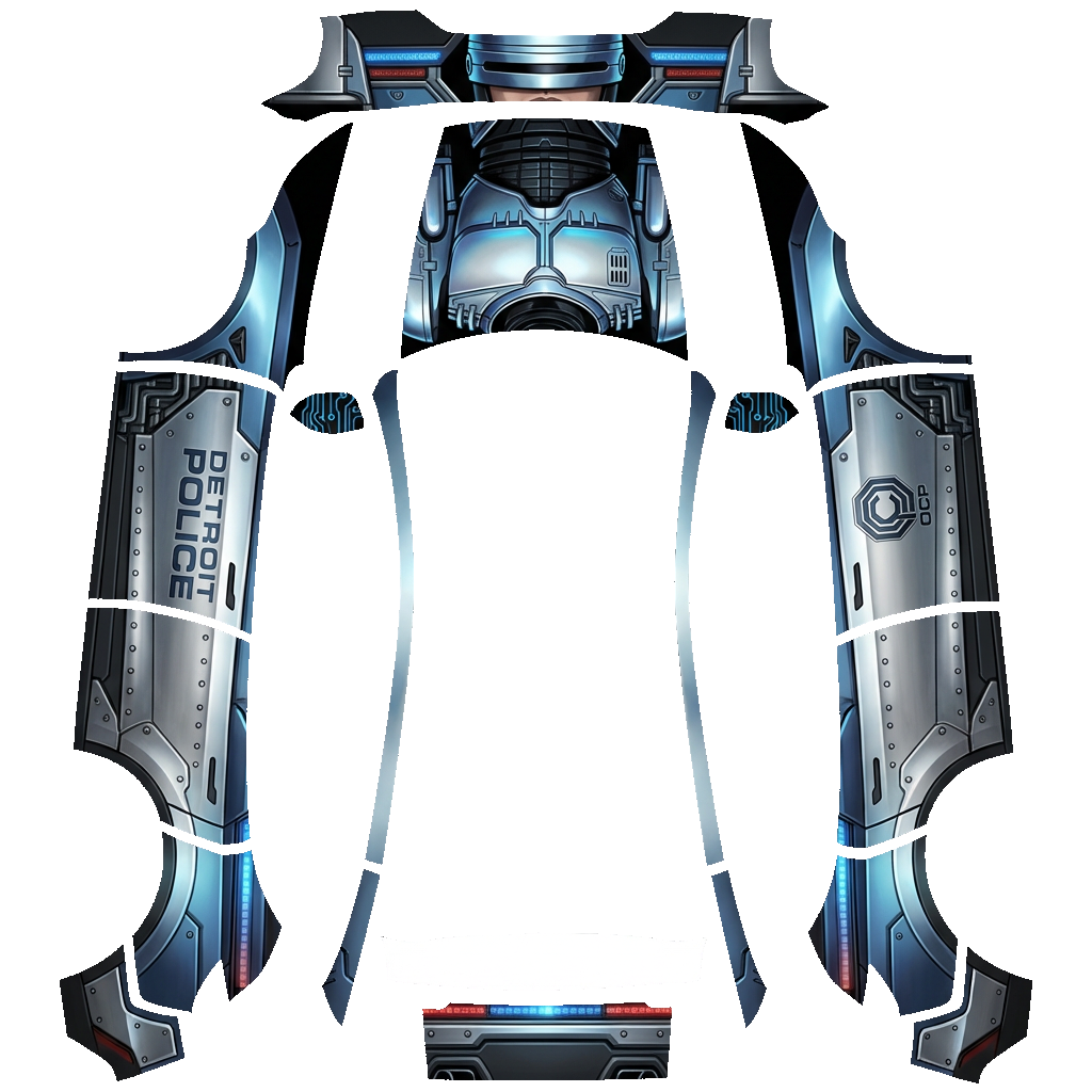 Robocop OCP - flat wrap PNG for Model Y (2025+ Premium) Paint Shop