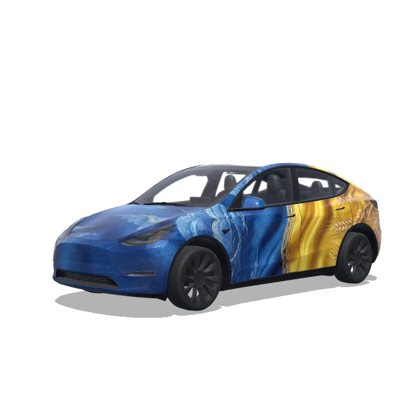 Tesla Model Y custom wrap design