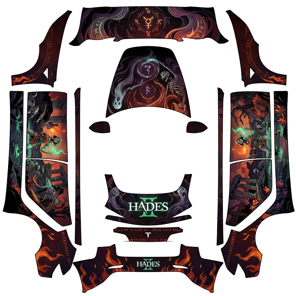 Model 3 Wrap Design - flat wrap PNG for Model 3 (2024+ Standard/Premium) Paint Shop