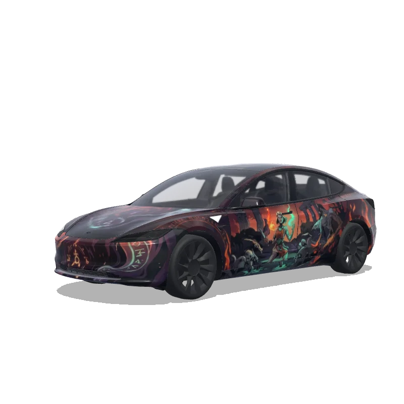 Tesla Model 3 (2024+ Standard/Premium) custom wrap design