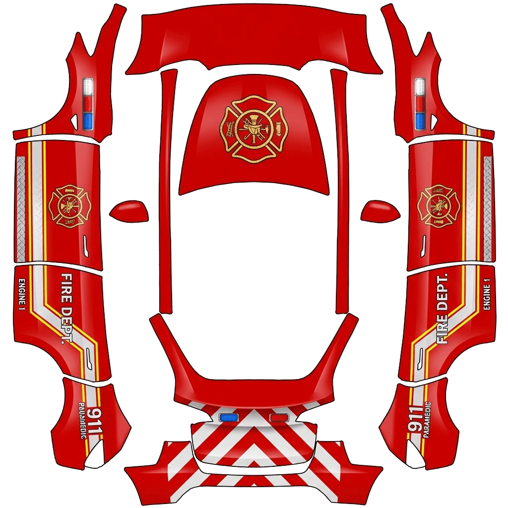 Diseño de vinilo para Model Y - flat wrap PNG for Model Y Paint Shop