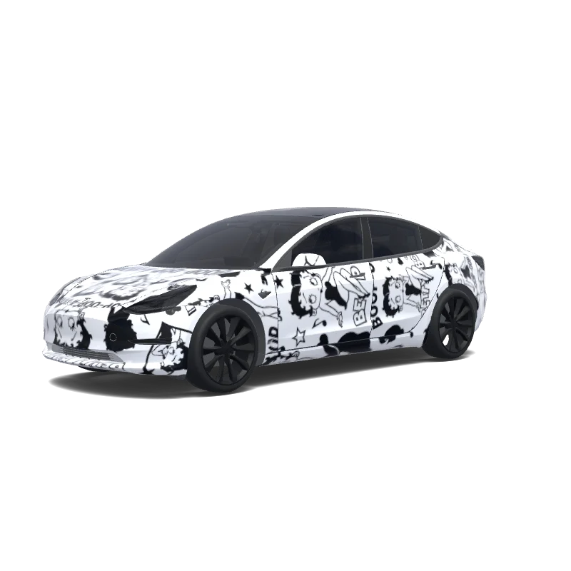 Tesla Model 3 anpassad wrap-design