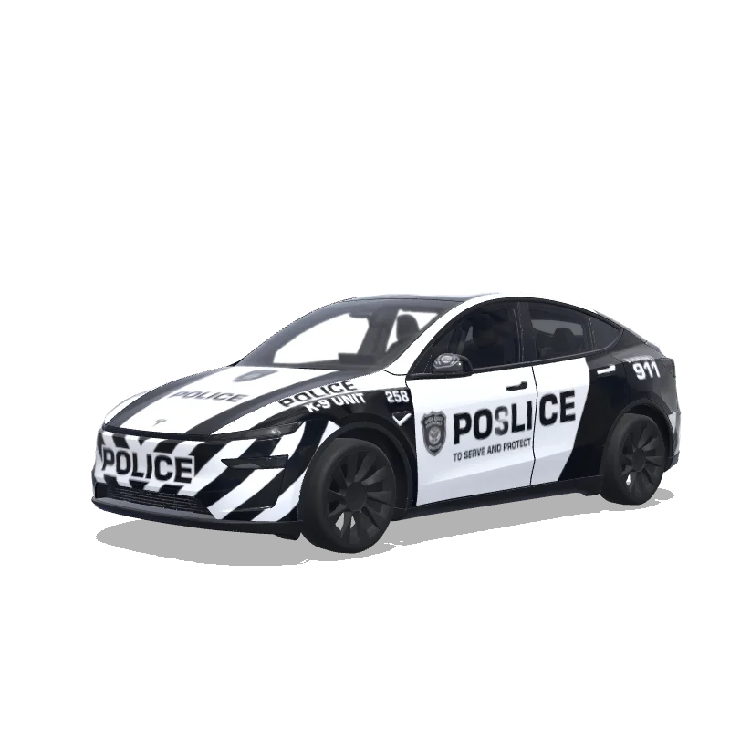Police Model Y (2025+ Premium) wrap, 3D Paint Shop preview