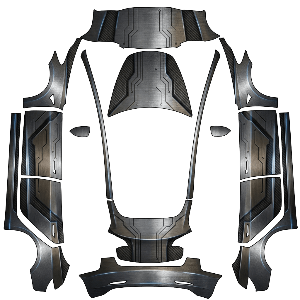 Diseño de vinilo para Model 3 - flat wrap PNG for Model 3 Paint Shop