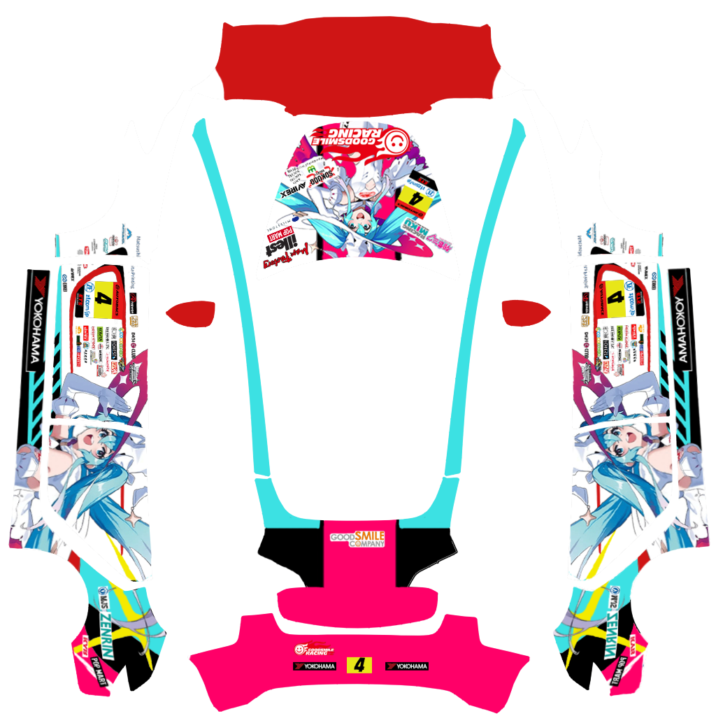 Hatsune Miku - flat wrap PNG for Model 3 Paint Shop