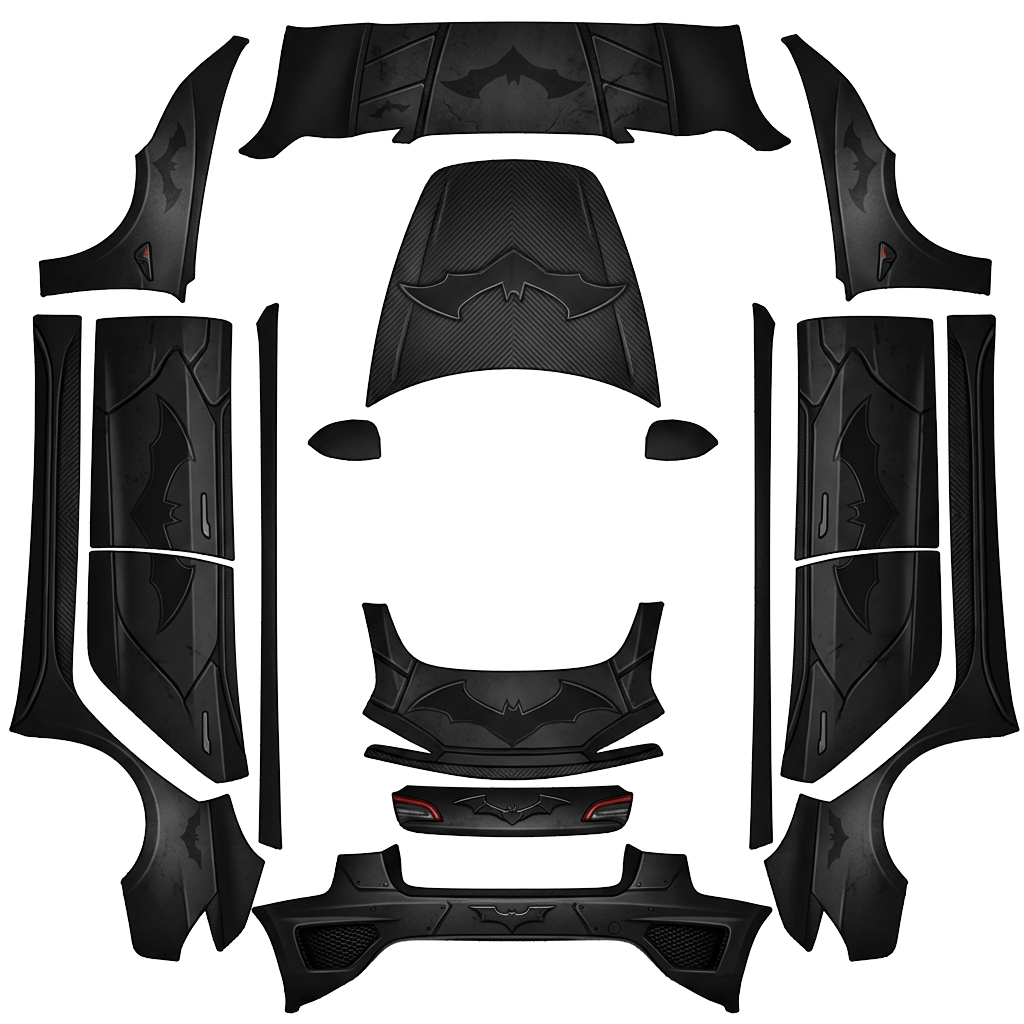 Model 3-folieringsdesign - flat wrap PNG for Model 3 (2024+ Standard/Premium) Paint Shop