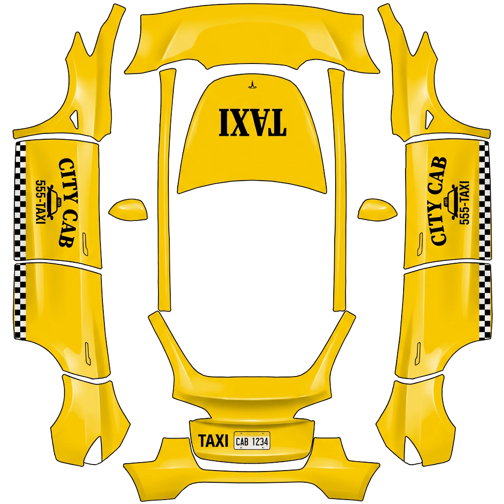 Model Y-folieringsdesign - flat wrap PNG for Model Y Paint Shop