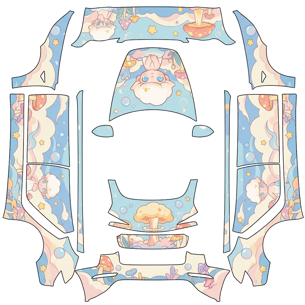 Model 3 Wrap Design - flat wrap PNG for Model 3 (2024+ Standard/Premium) Paint Shop