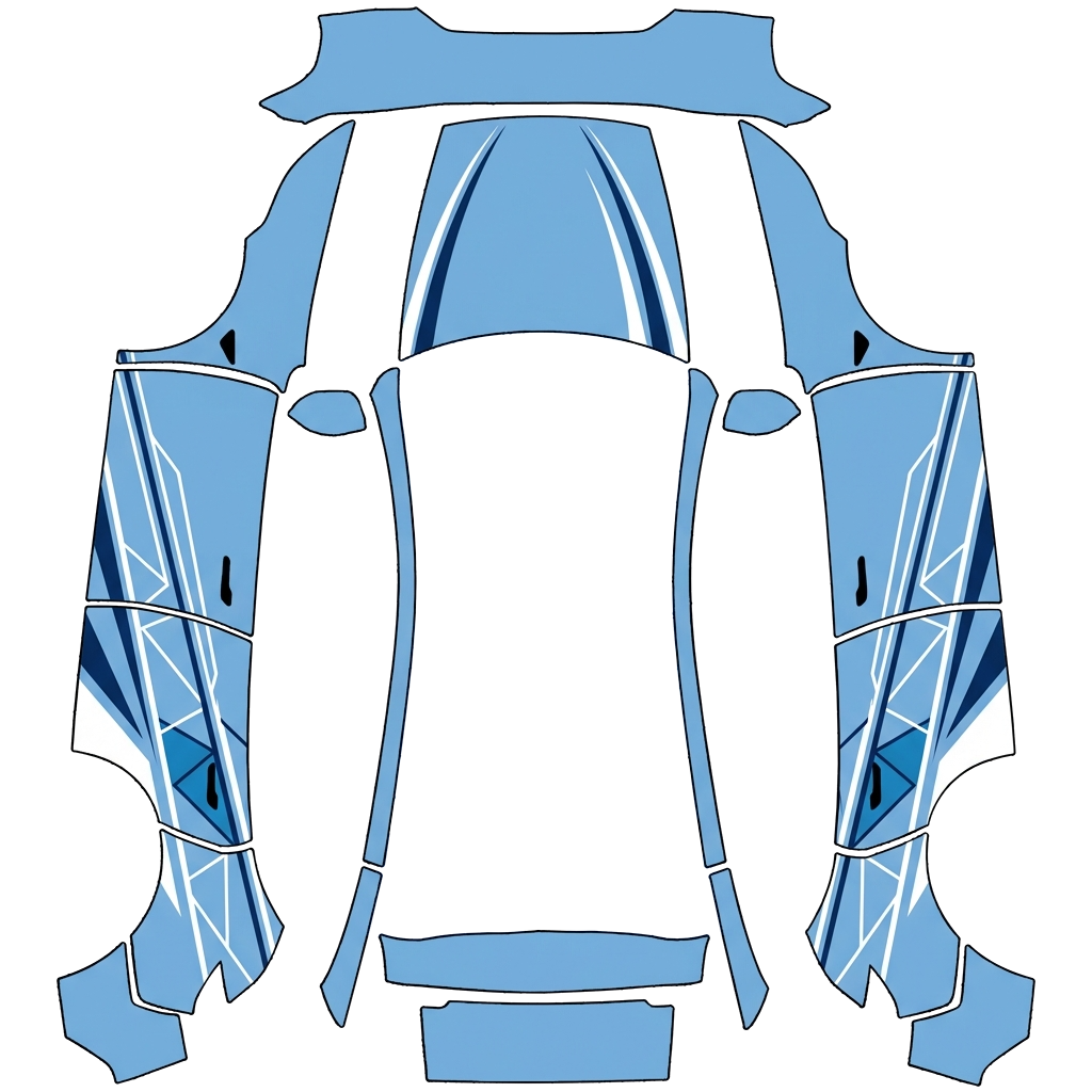 Model Y-folieringsdesign - flat wrap PNG for Model Y (2025+ Premium) Paint Shop