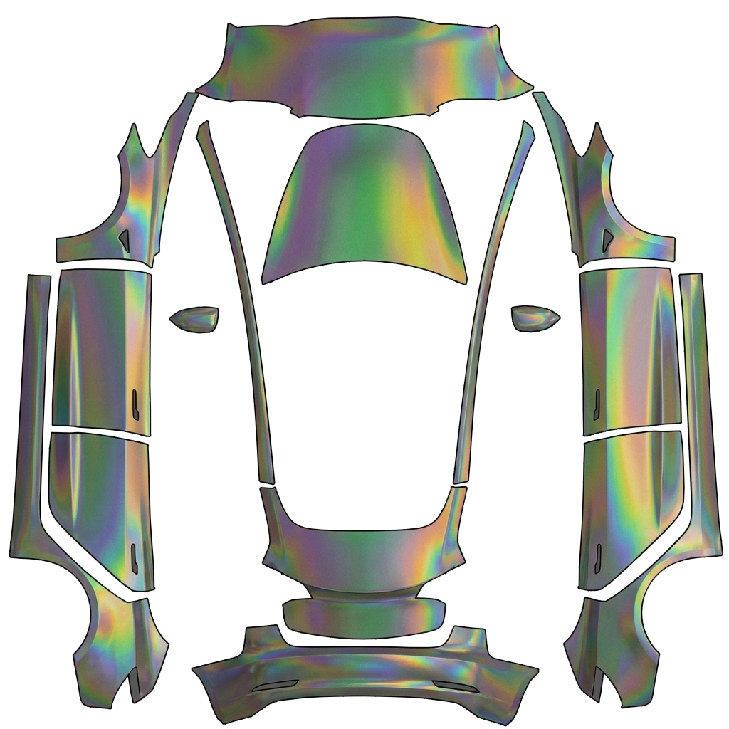PRISMATIC GREY COLOR SHIFT - flat wrap PNG for Model 3 Paint Shop