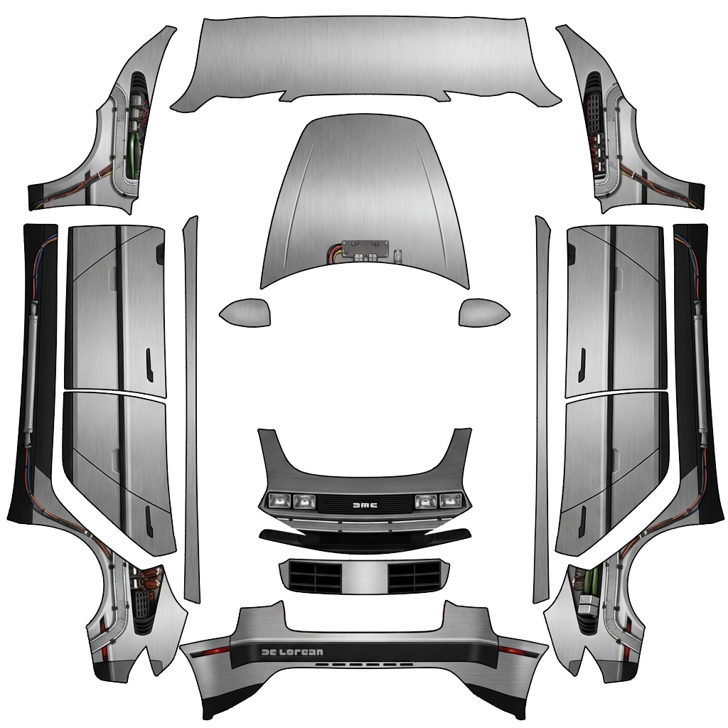 Diseño de vinilo para Model 3 - flat wrap PNG for Model 3 (2024+ Standard/Premium) Paint Shop