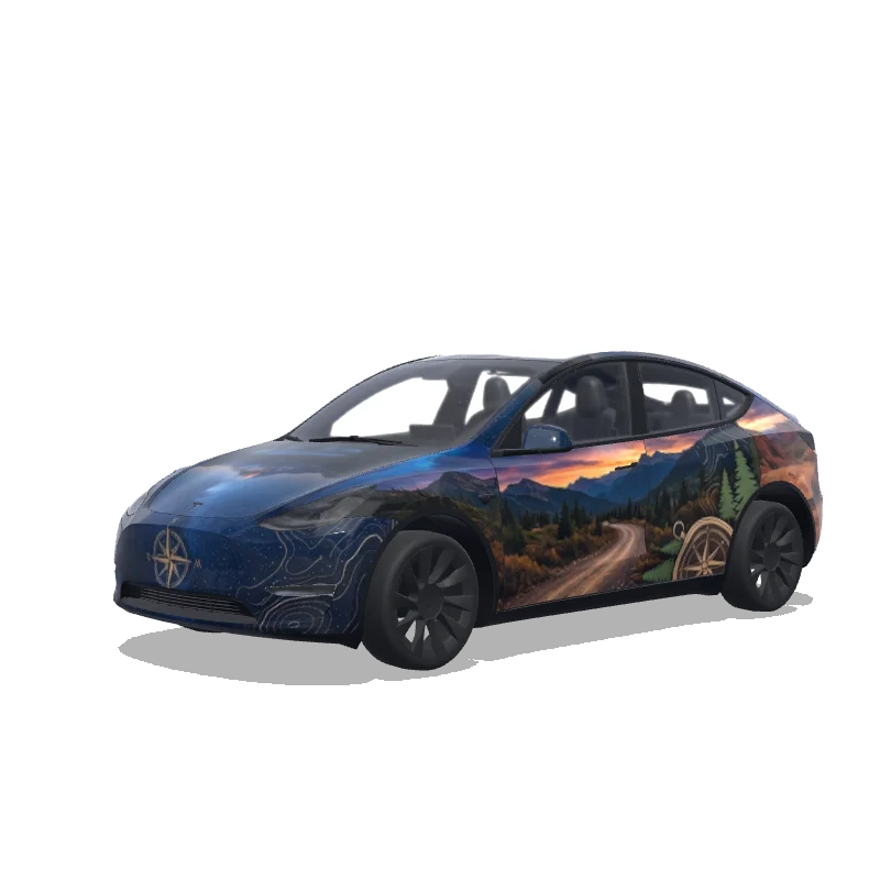 Tesla Model Y custom wrap design
