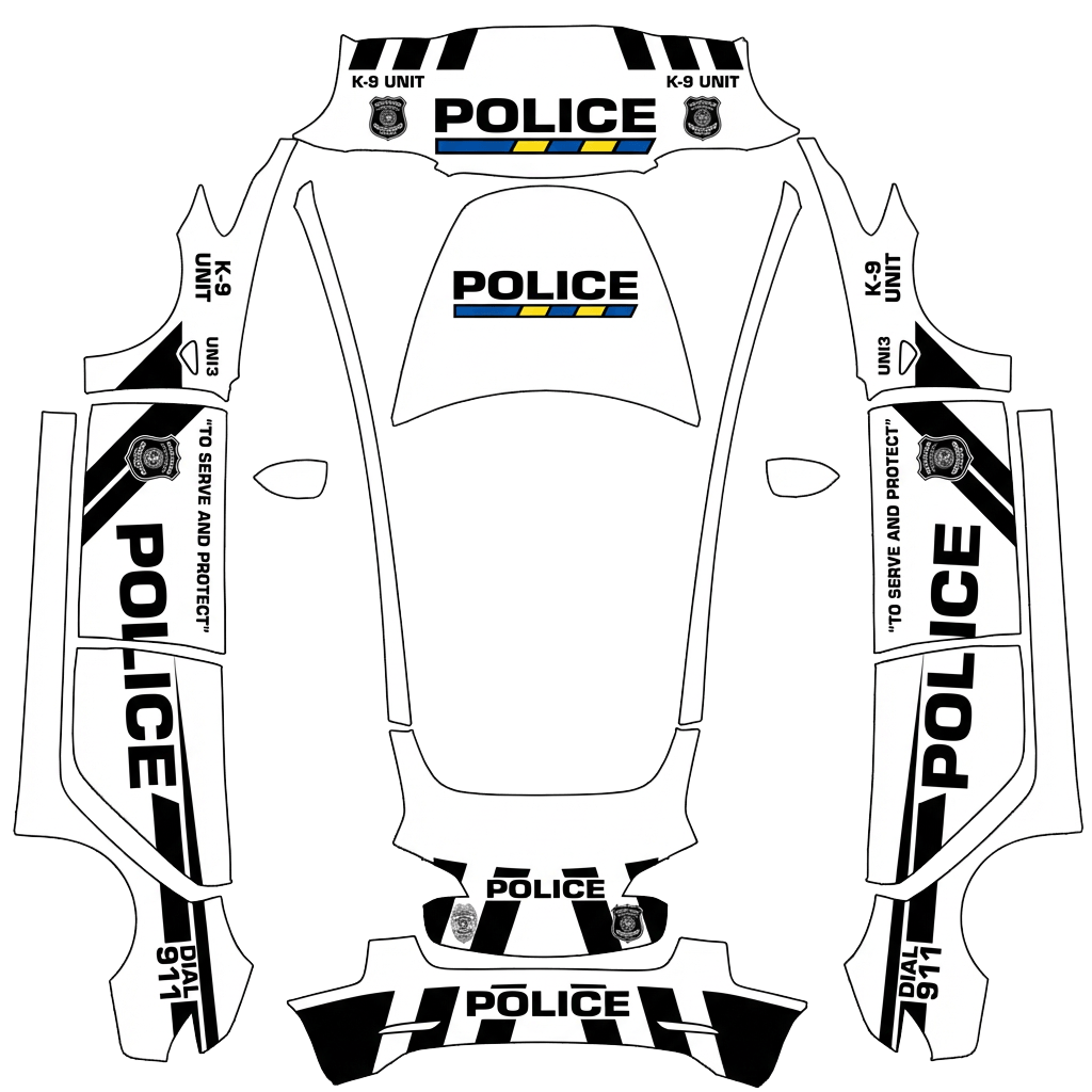 Wrapdesign voor Model 3 - flat wrap PNG for Model 3 Paint Shop