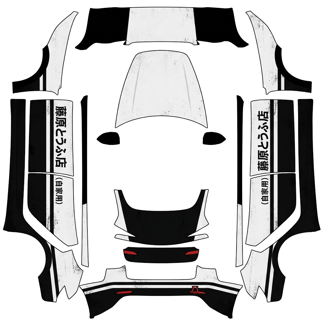 Model 3 Wrap Design - flat wrap PNG for Model 3 (2024+ Standard/Premium) Paint Shop