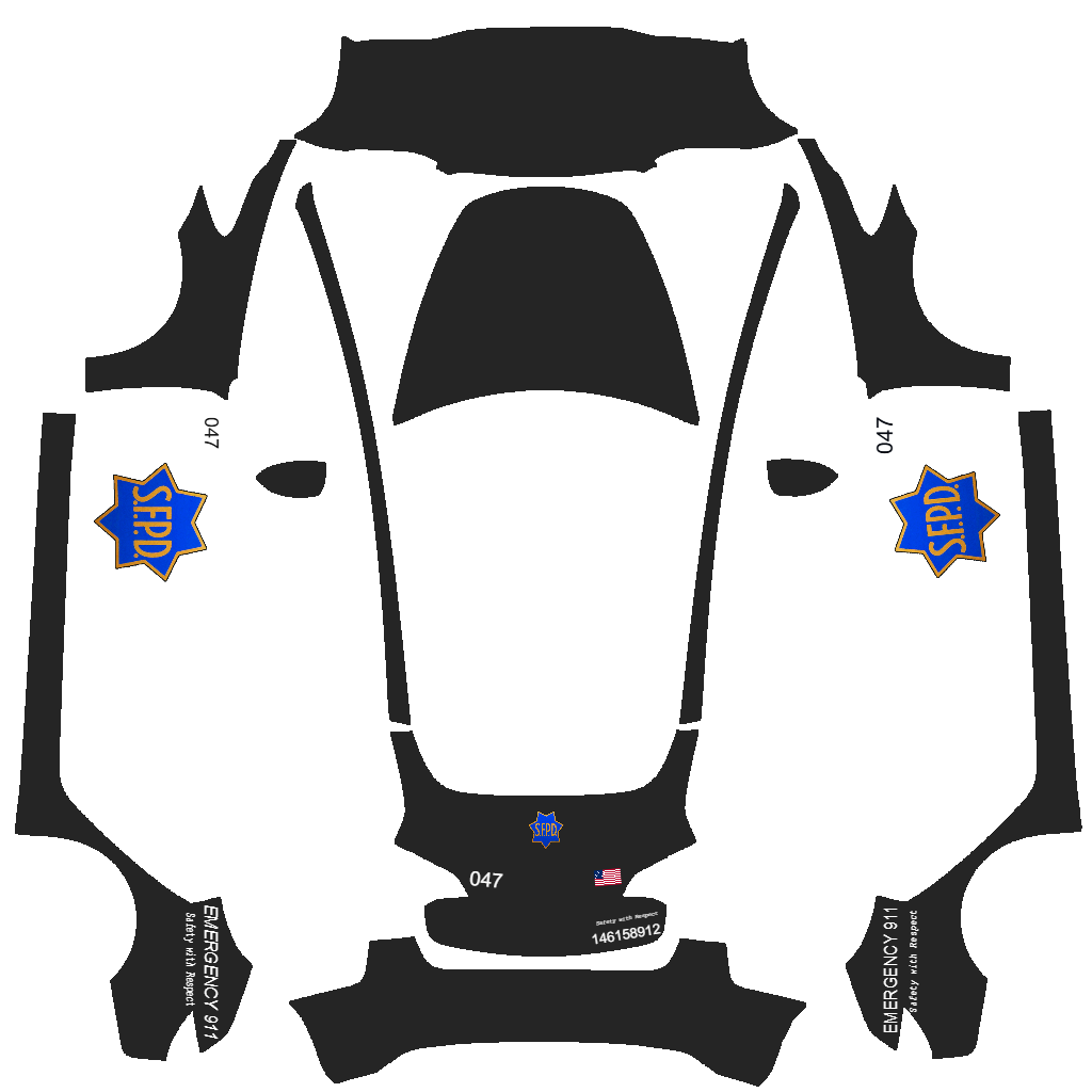 San Francisco Police Department - flat wrap PNG for Model 3 Paint Shop