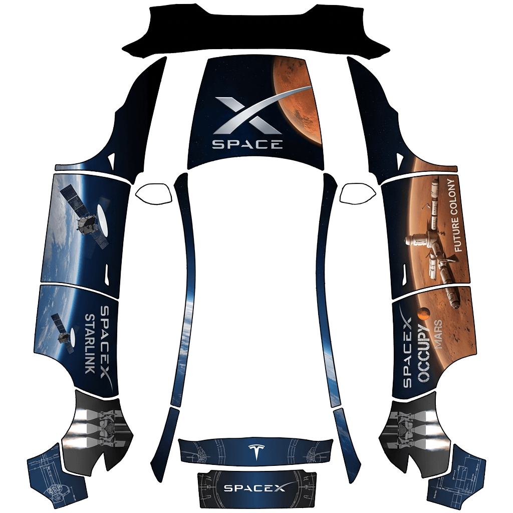 Model Y-folieringsdesign - flat wrap PNG for Model Y (2025+ Premium) Paint Shop
