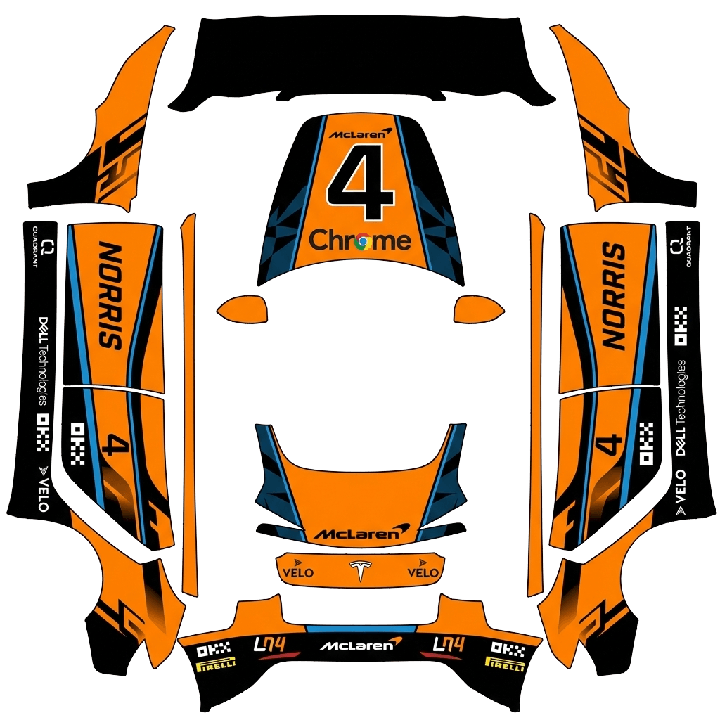 Model 3 Folierungsdesign - flat wrap PNG for Model 3 (2024+ Standard/Premium) Paint Shop