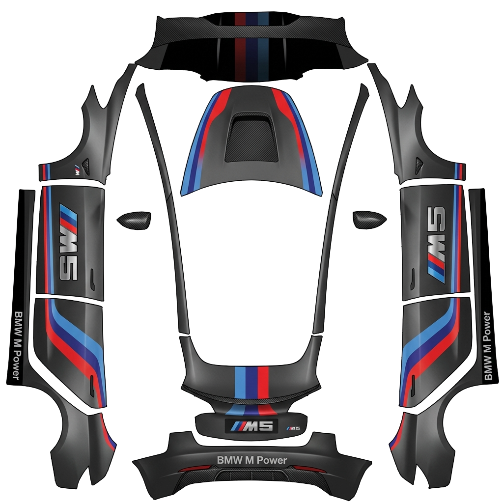 Model 3-folieringsdesign - flat wrap PNG for Model 3 Paint Shop