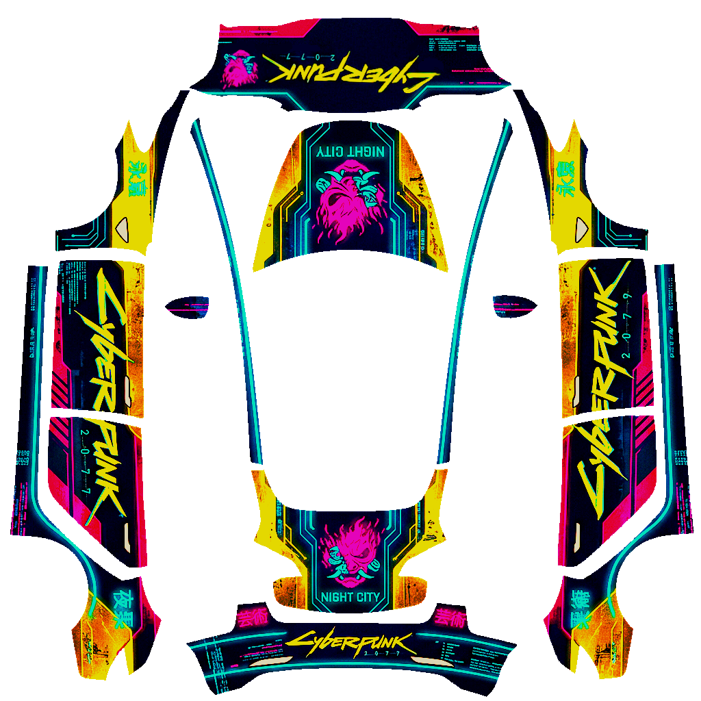 Cyberpunk - flat wrap PNG for Model 3 Paint Shop