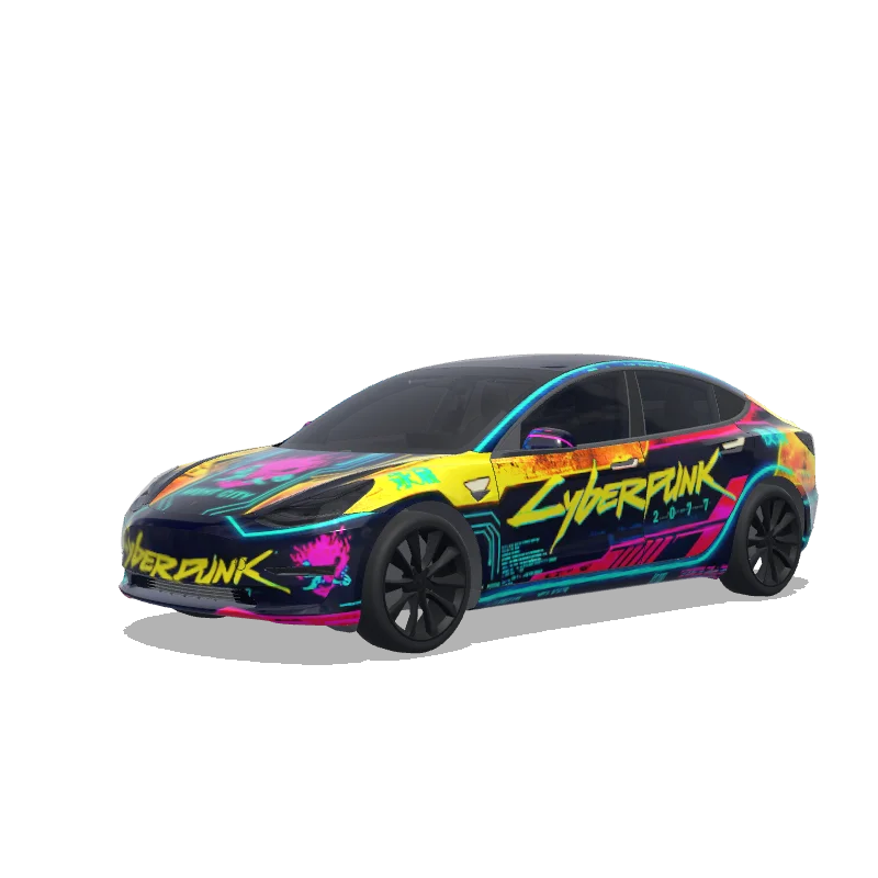 Cyberpunk - Tesla Model 3 wrap