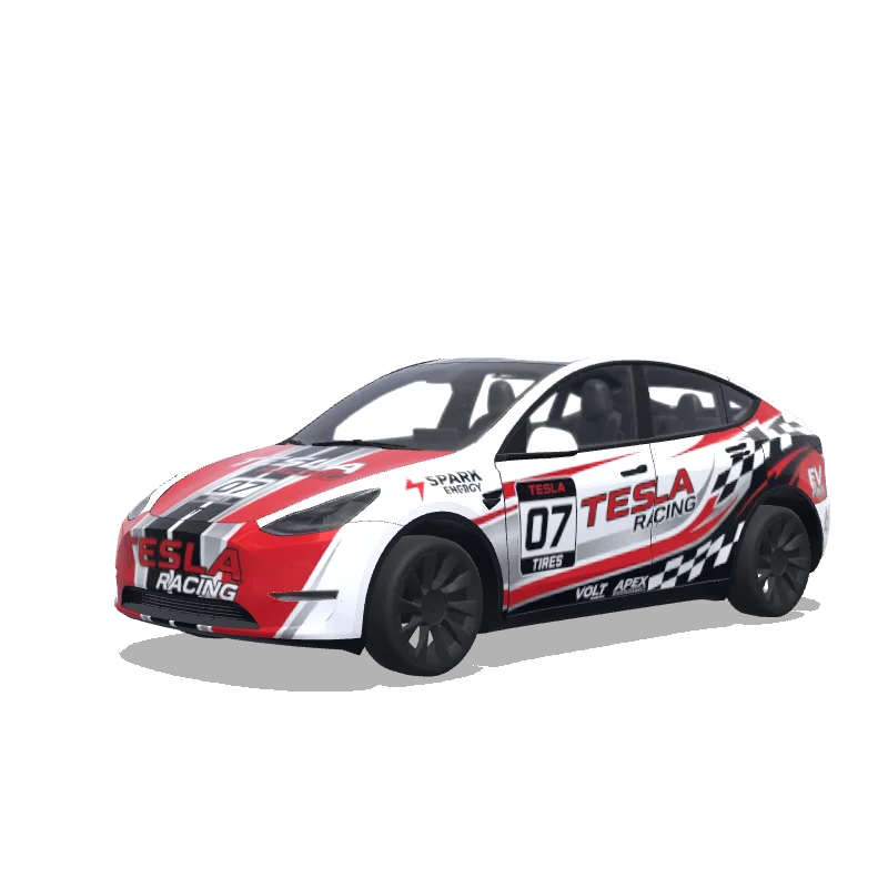 Racing Model Y wrap, 3D Paint Shop preview
