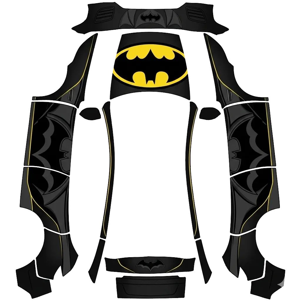 Batman Batmobil - flat wrap PNG for Model Y (2025+ Premium) Paint Shop