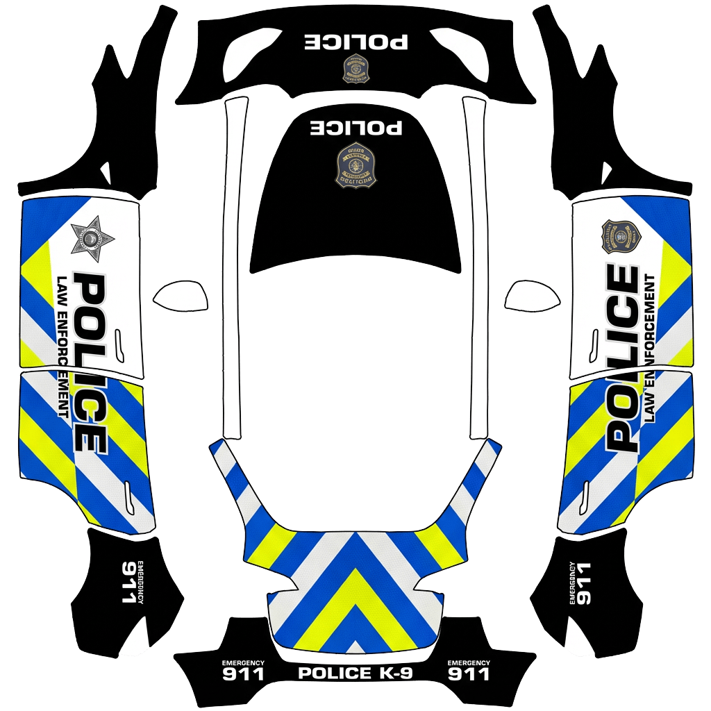 Model Y-folieringsdesign - flat wrap PNG for Model Y Paint Shop