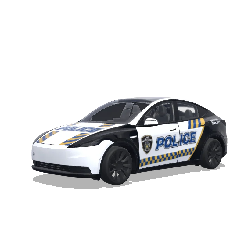 Police Model Y (2025+ Standard) wrap, 3D Paint Shop preview