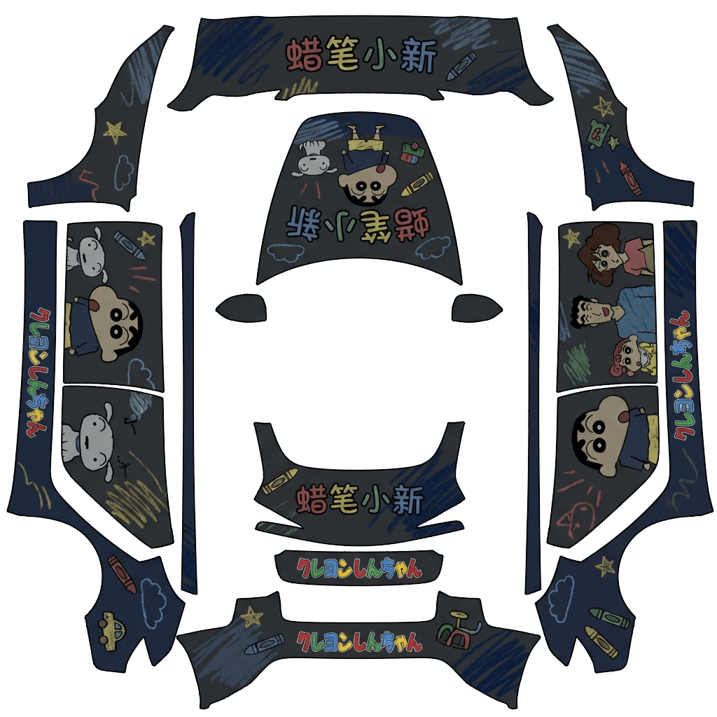 Model 3 Wrap Design - flat wrap PNG for Model 3 (2024+ Standard/Premium) Paint Shop