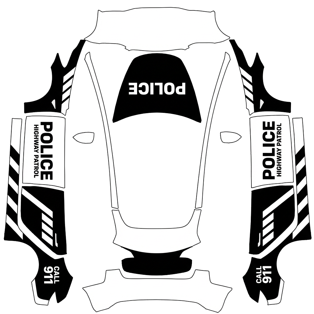 Model 3 Wrap Design - flat wrap PNG for Model 3 Paint Shop