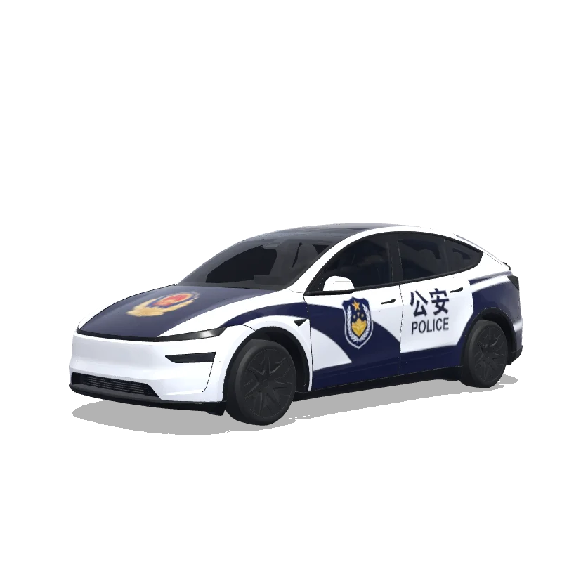 Police Model Y L wrap, 3D Paint Shop preview