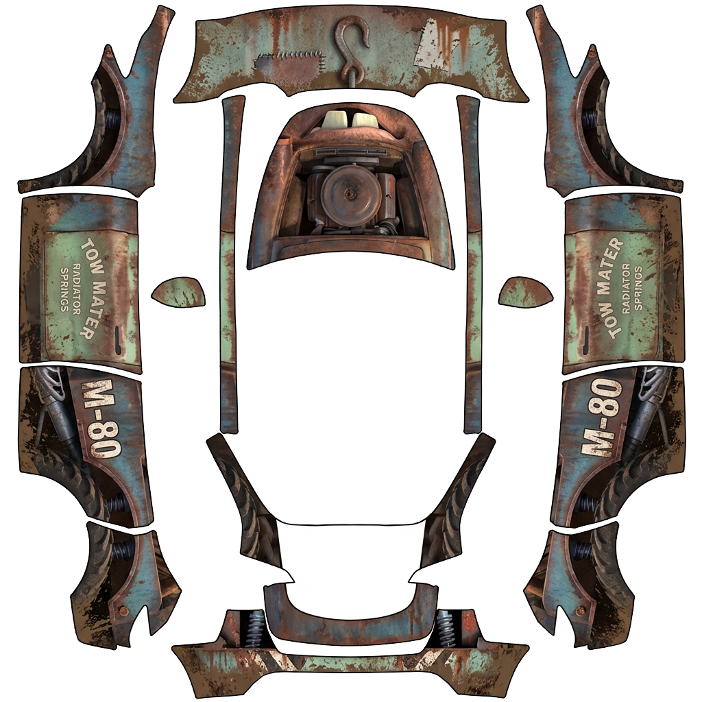 Model Y-folieringsdesign - flat wrap PNG for Model Y Paint Shop