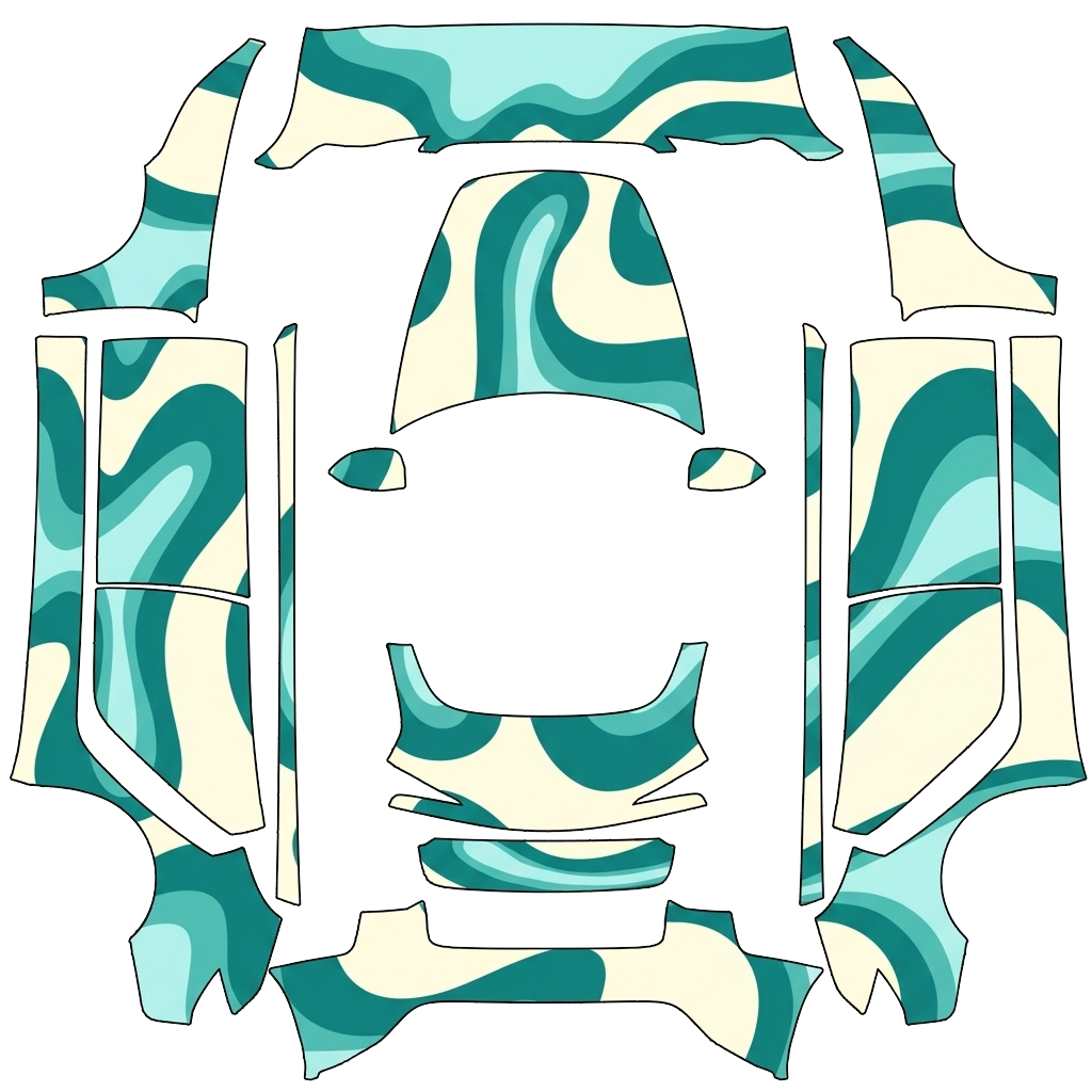 Model 3 Folierungsdesign - flat wrap PNG for Model 3 (2024+ Standard/Premium) Paint Shop