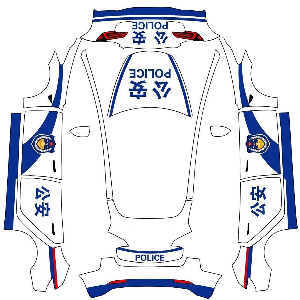 Design de covering pour Model 3 - flat wrap PNG for Model 3 Paint Shop