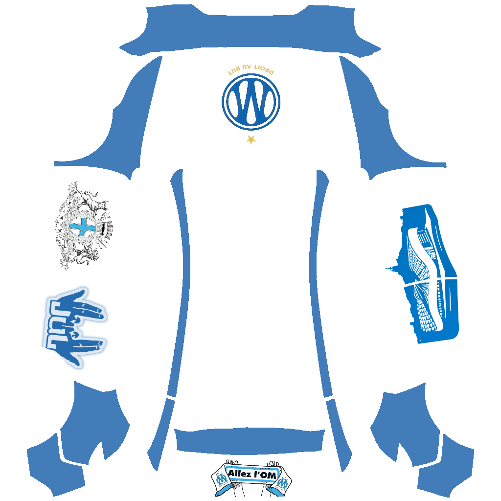 Olympique Marseille OM JUL Vélodrome - flat wrap PNG for Model Y (2025+ Premium) Paint Shop
