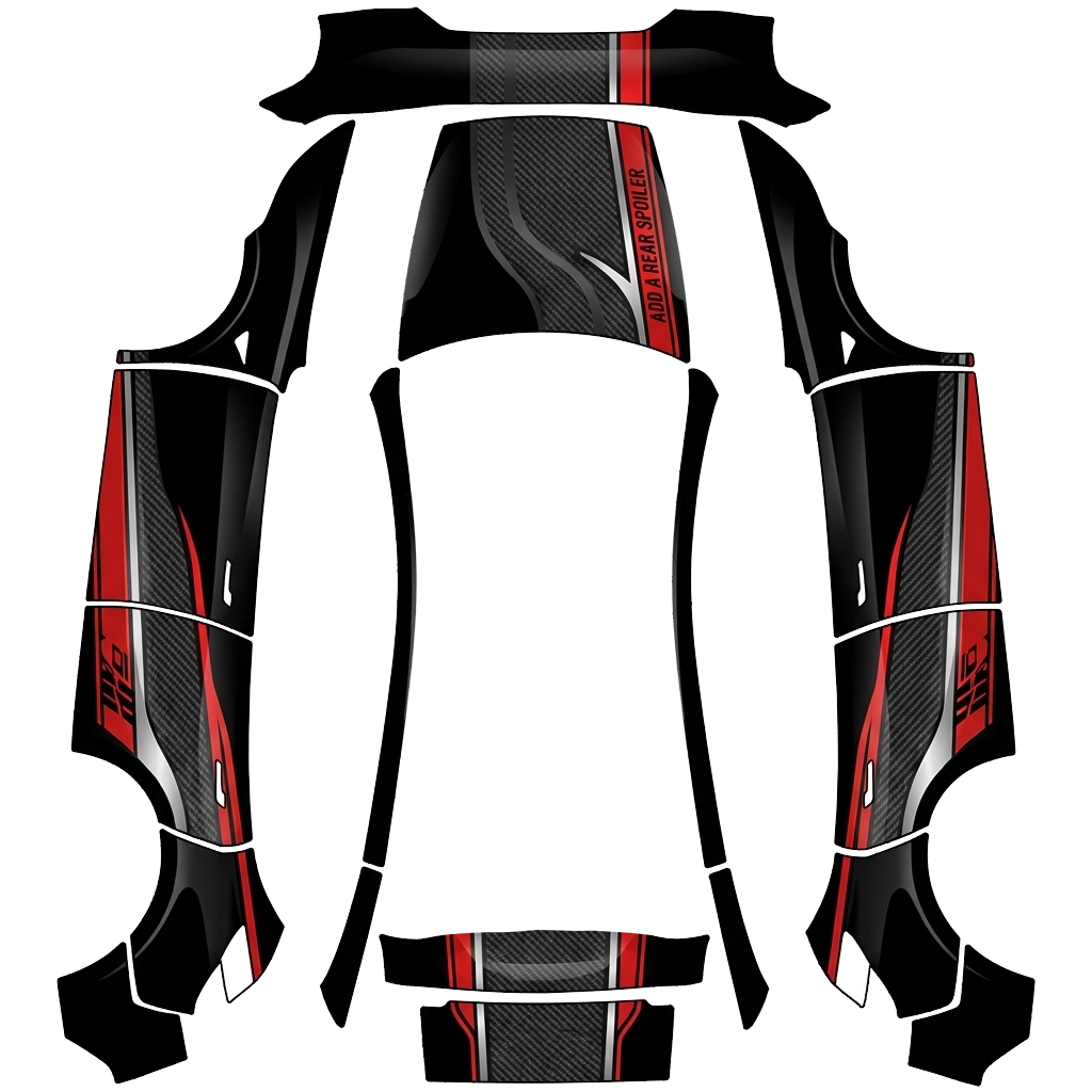 Model Y-folieringsdesign - flat wrap PNG for Model Y (2025+ Premium) Paint Shop