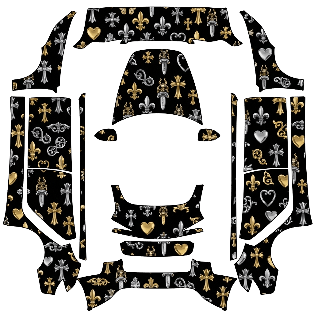 Model 3-folieringsdesign - flat wrap PNG for Model 3 (2024+ Standard/Premium) Paint Shop