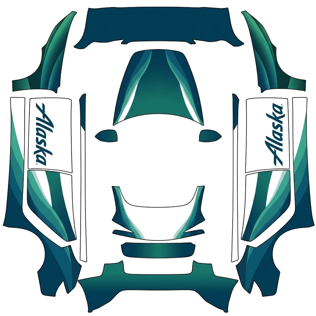 Model 3 Wrap Design - flat wrap PNG for Model 3 (2024+ Standard/Premium) Paint Shop