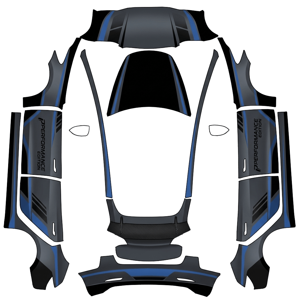 Wrapdesign voor Model 3 - flat wrap PNG for Model 3 Paint Shop