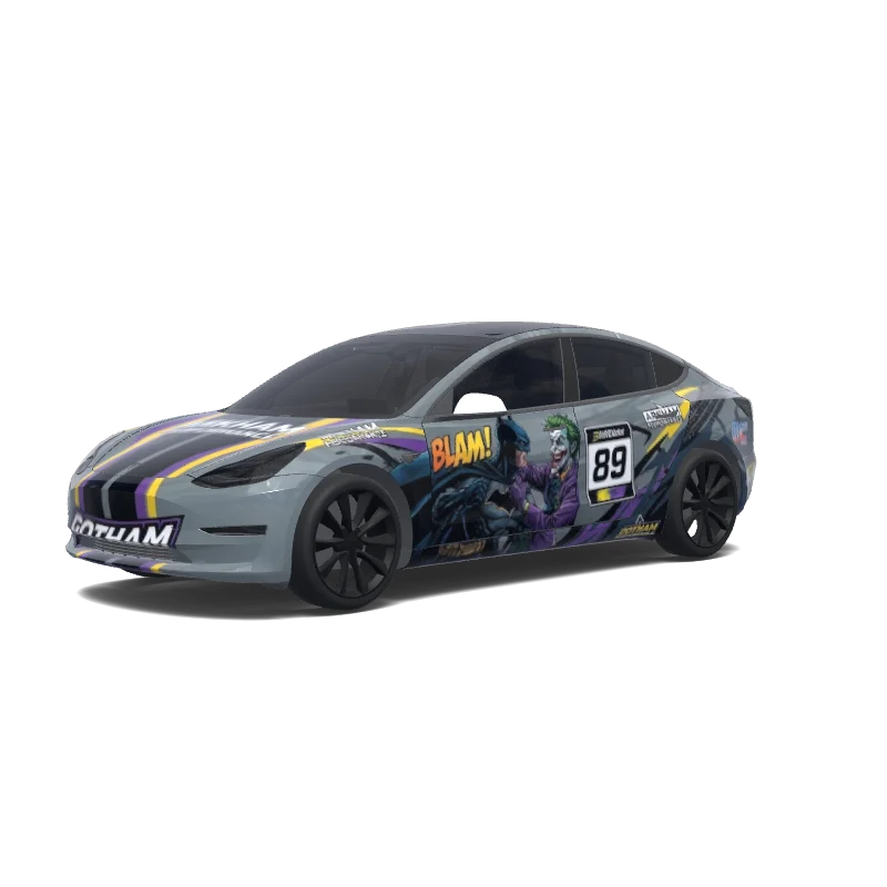 Tesla Model 3 tilpasset wrap-design