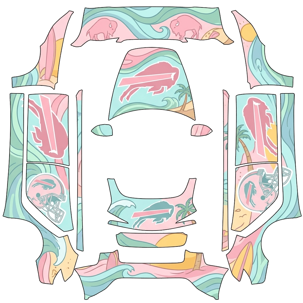 Model 3-folieringsdesign - flat wrap PNG for Model 3 (2024+ Standard/Premium) Paint Shop