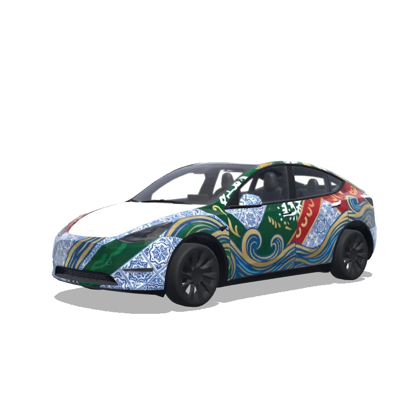 Tesla Model Y custom wrap design